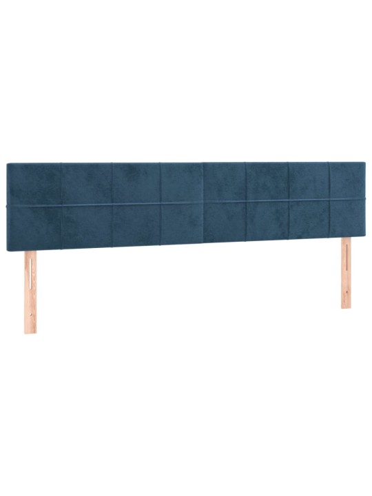 Čelo postele 2 ks tmavě modré 90x5x78/88 cm samet