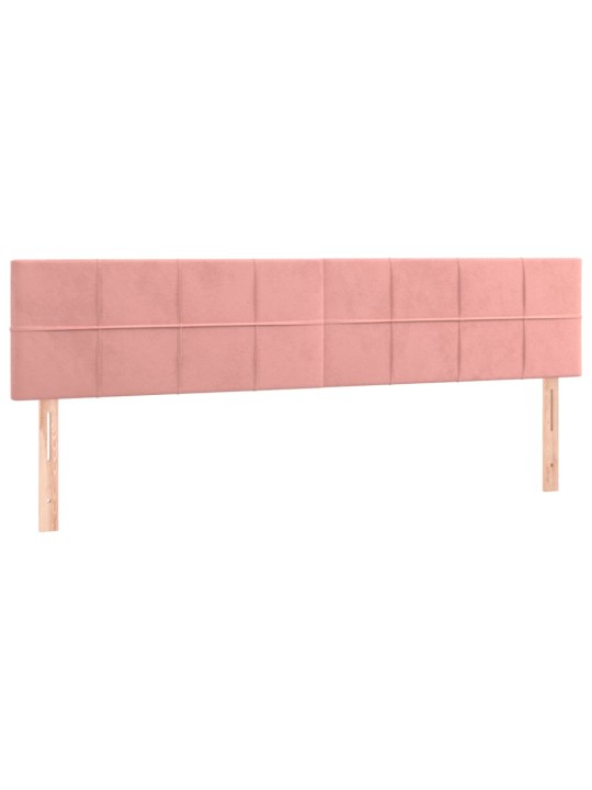 Čelo postele 2 ks růžové 90x5x78/88 cm samet