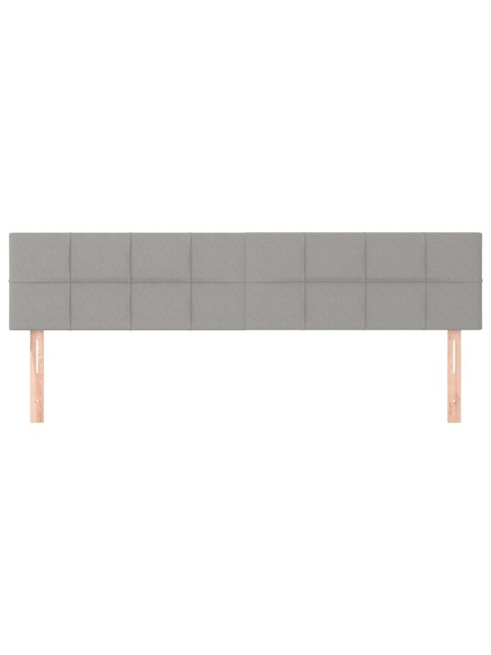 Čelo postele 2 ks světle šedé 100 x 5 x 78/88 cm samet