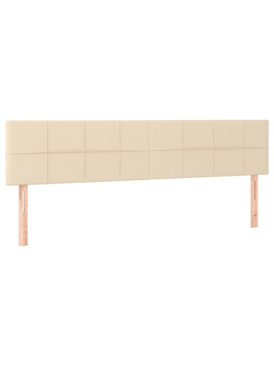 Čelo postele 2 ks krémové 100x5x78/88 cm textil