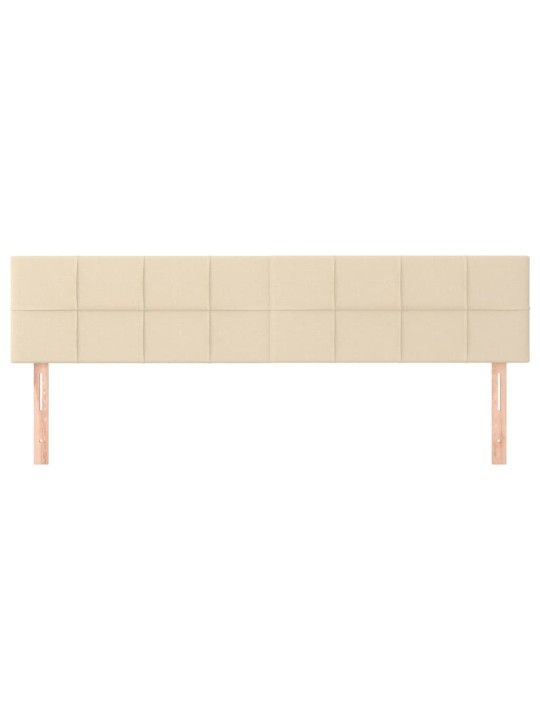 Čelo postele 2 ks krémové 100x5x78/88 cm textil