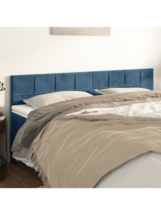 Čelo postele tmavě modré 100x5x78/88 cm samet