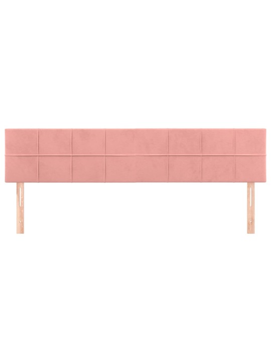 Čelo postele 2 ks růžové 100x5x78/88 cm samet