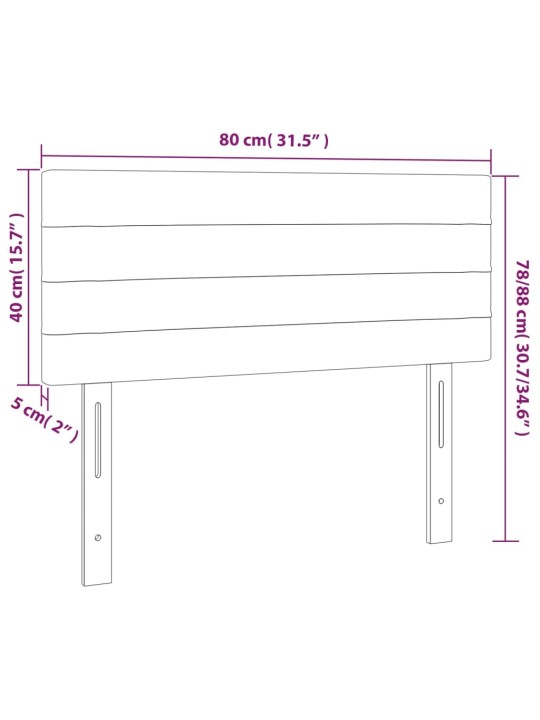 Čelo postele černé 80 x 5 x 78/88 cm textil