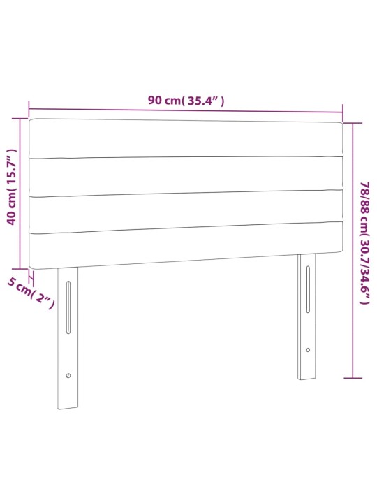 Čelo postele černé 90x5x78/88 cm textil