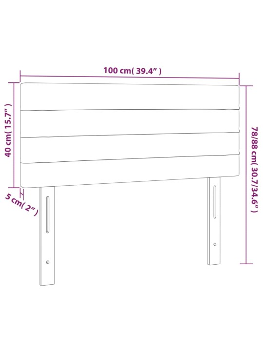 Čelo postele černé 100x5x78/88 cm textil
