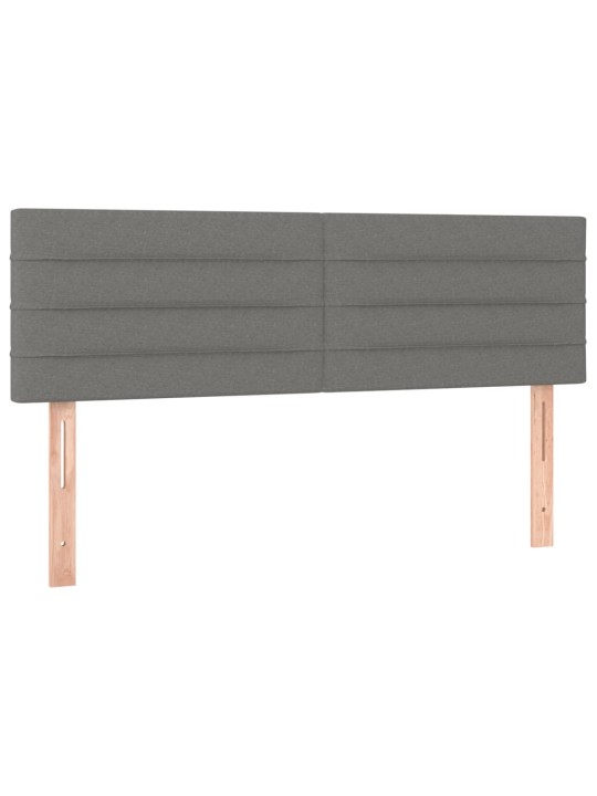 Čela postele 2 ks tmavě šedá 72 x 5 x 78/88 cm textil