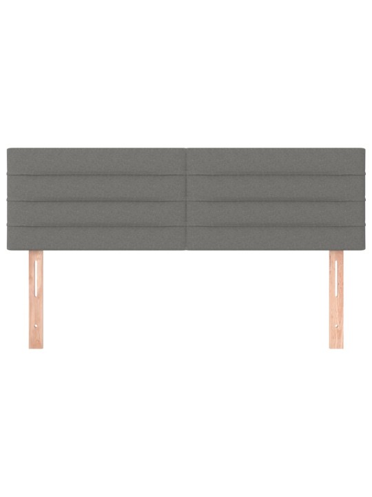 Čela postele 2 ks tmavě šedá 72 x 5 x 78/88 cm textil