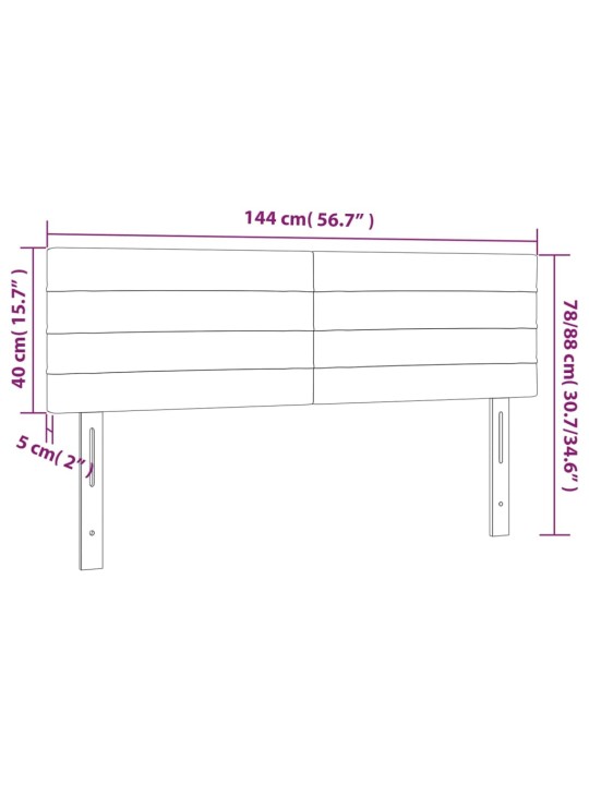 Čela postele 2 ks tmavě šedá 72 x 5 x 78/88 cm textil