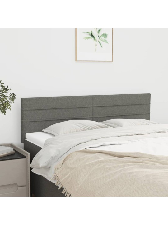 Čela postele 2 ks tmavě šedá 72 x 5 x 78/88 cm textil