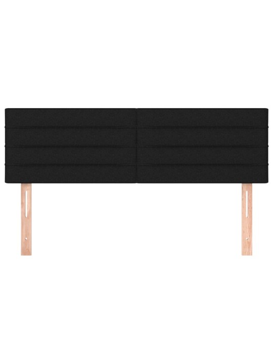 Čela postele 2 ks černá 72 x 5 x 78/88 cm textil
