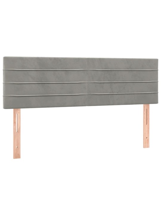 Čela postele 2 ks světle šedá 72 x 5 x 78/88 cm samet