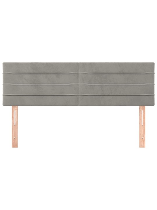 Čela postele 2 ks světle šedá 72 x 5 x 78/88 cm samet