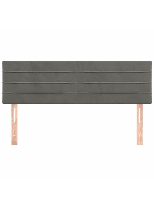 Čela postele 2 ks tmavě šedá 72 x 5 x 78/88 cm samet