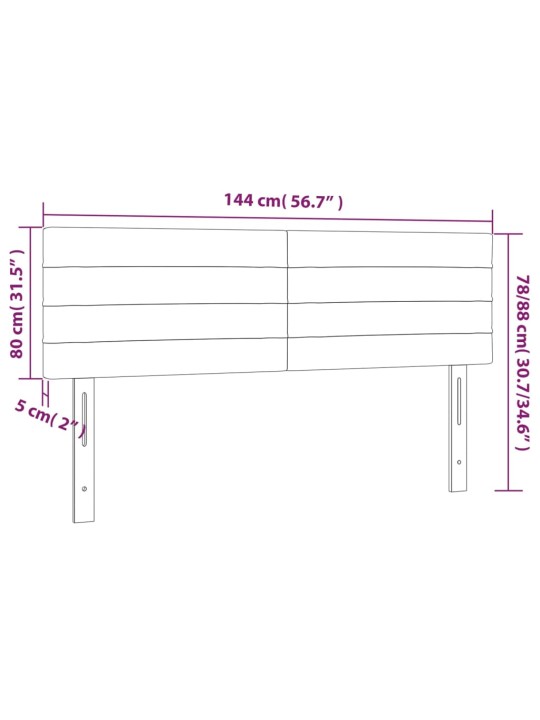 Čela postele 2 ks tmavě šedá 72 x 5 x 78/88 cm samet