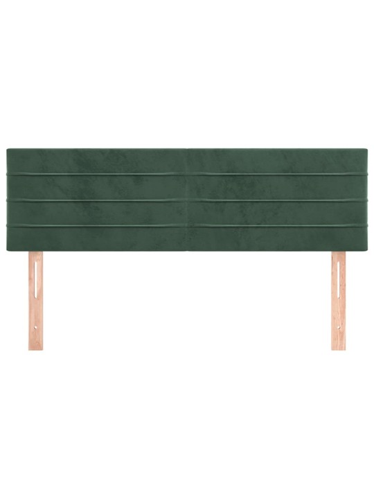 Čela postele 2 ks tmavě zelená 72 x 5 x 78/88 cm samet