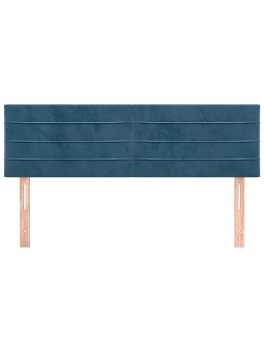 Čela postele 2 ks tmavě modrá 72 x 5 x 78/88 cm samet