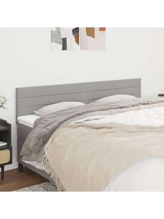 Čela postele 2 ks světle šedá 80x5x78/88 cm textil