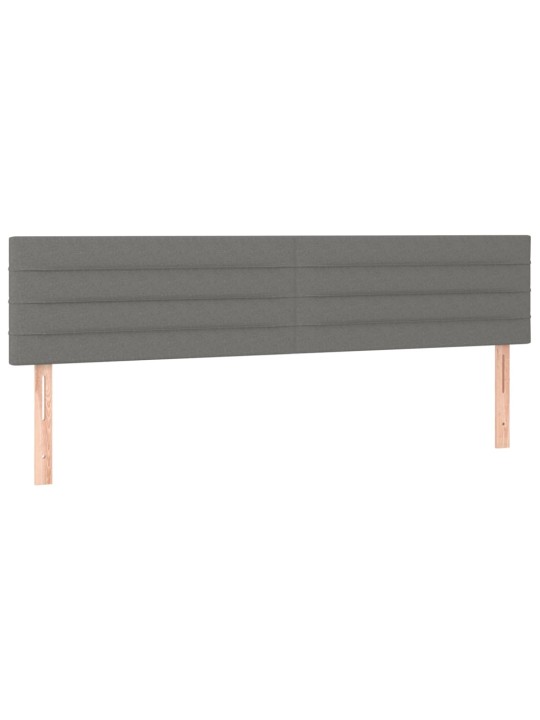Čelo postele 2 ks tmavě šedé 80 x 5 x 78/88 cm textil