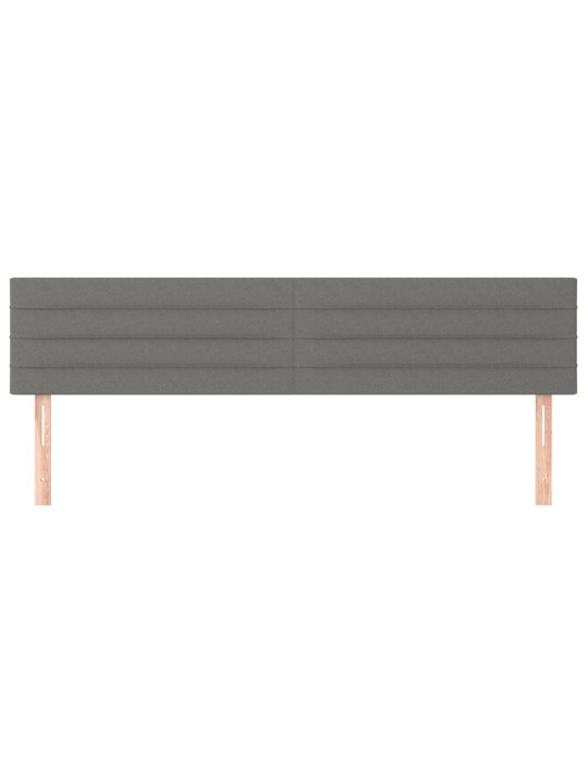 Čelo postele 2 ks tmavě šedé 80 x 5 x 78/88 cm textil