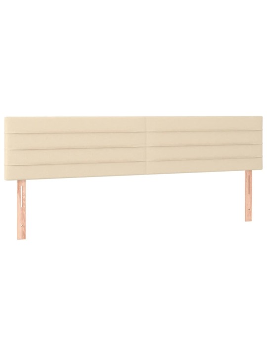 Čelo postele 2 ks krémové 80 x 5 x 78/88 cm textil