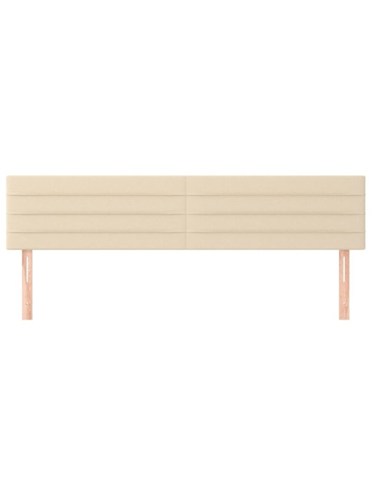 Čelo postele 2 ks krémové 80 x 5 x 78/88 cm textil