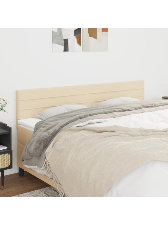 Čelo postele 2 ks krémové 80 x 5 x 78/88 cm textil