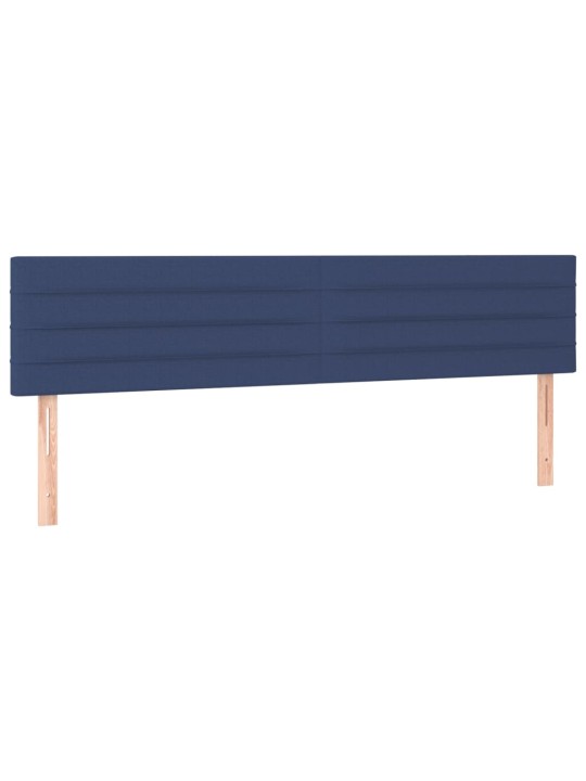 Čelo postele 2 ks modré 80 x 5 x 78/88 cm textil