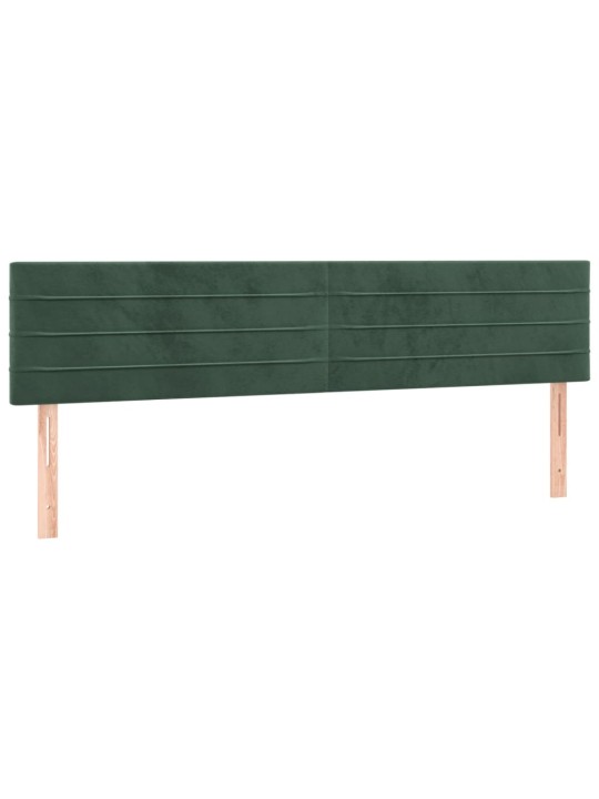 Čelo postele 2 ks tmavě zelené 80 x 5 x 78/88 cm samet