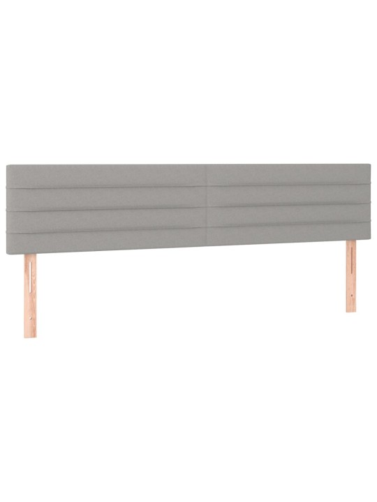 Čelo postele 2 ks světle šedé 90x5x78/88 cm textil