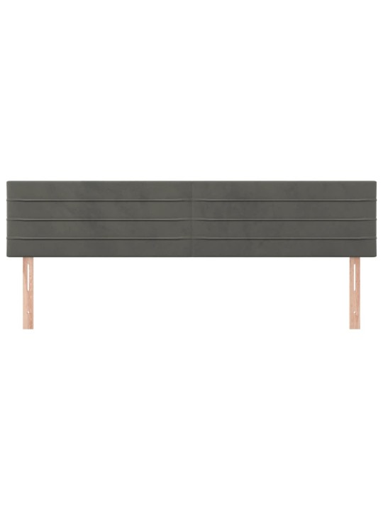 Čelo postele 2 ks tmavě šed 90x5x78/88 cm samet