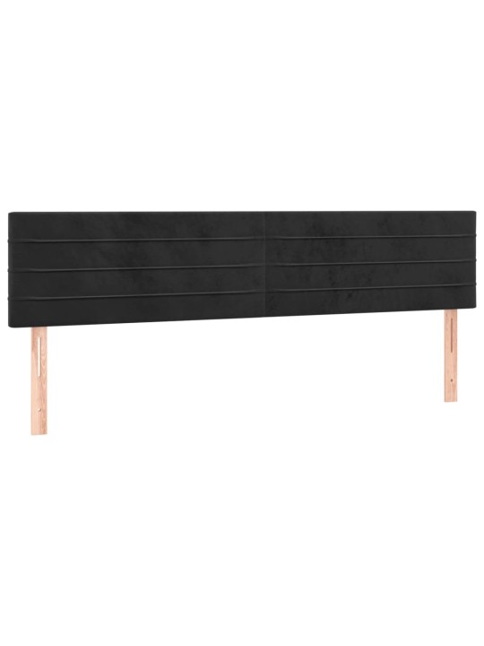 Čelo postele 2 ks černé 90x5x78/88 cm samet