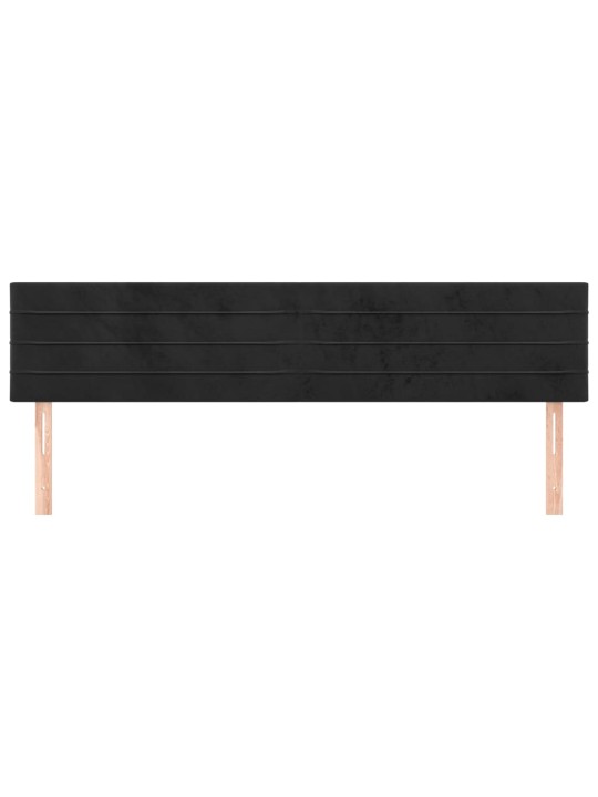 Čelo postele 2 ks černé 100x5x78/88 cm samet