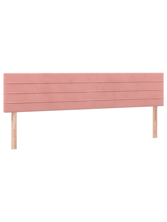 Čelo postele 2 ks růžové 100x5x78/88 cm samet