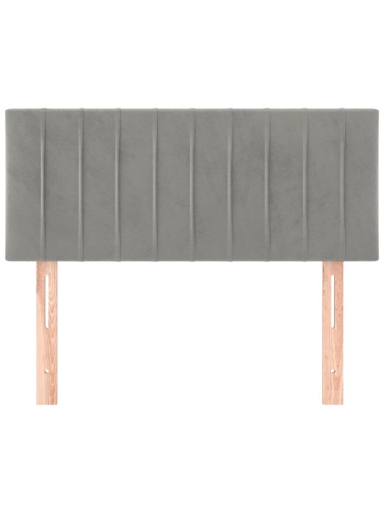 Čelo postele světle šedé 90x5x78/88 cm samet