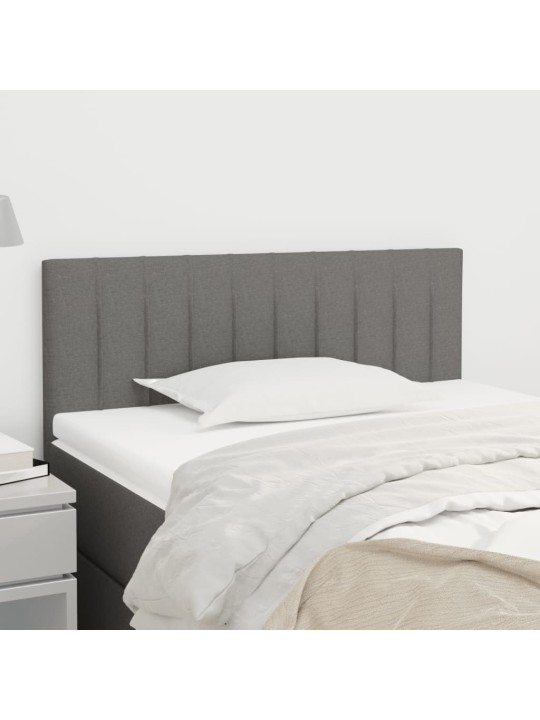 Čelo postele tmavě šedé 100x5x78/88 cm textil