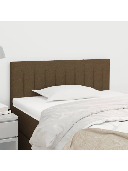 Čelo postele tmavě hnědé 100x5x78/88 cm textil