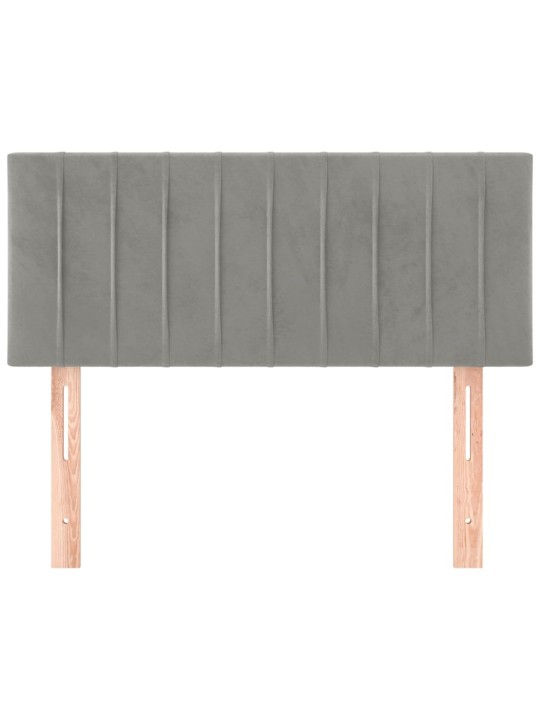Čelo postele světle šedé 100 x 5 x 78/88 cm samet
