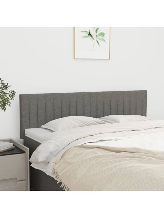 Čela postele 2 ks tmavě šedá 72 x 5 x 78/88 cm textil