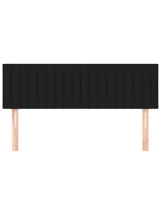 Čela postele 2 ks černá 72 x 5 x 78/88 cm textil