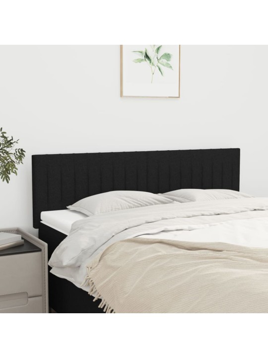 Čela postele 2 ks černá 72 x 5 x 78/88 cm textil