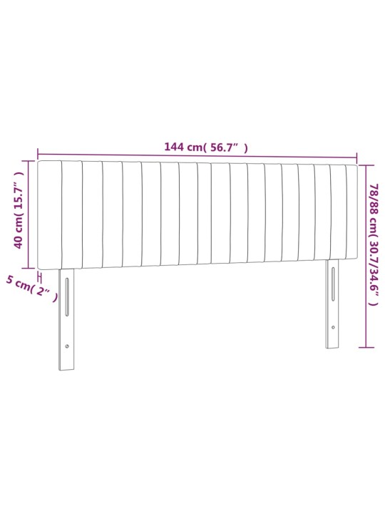 Čela postele 2 ks krémová 72 x 5 x 78/88 cm textil