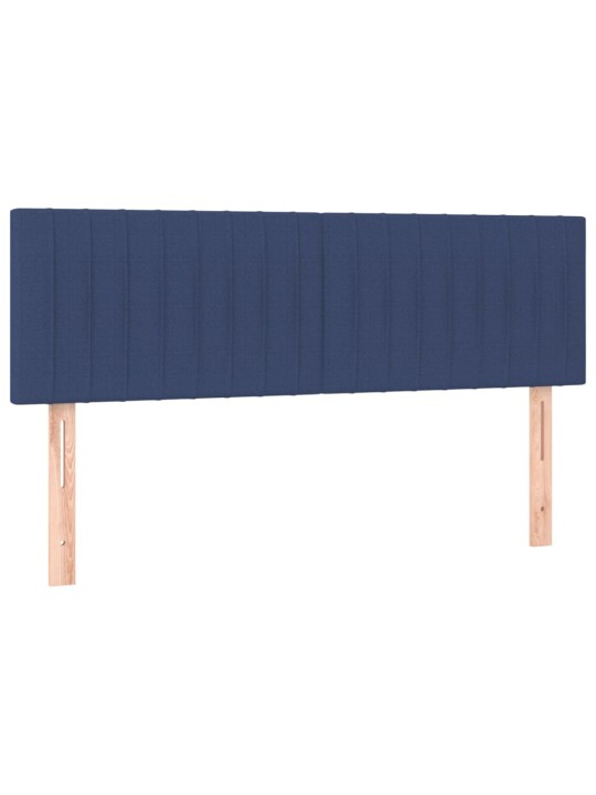 Čela postele 2 ks modrá 72 x 5 x 78/88 cm textil