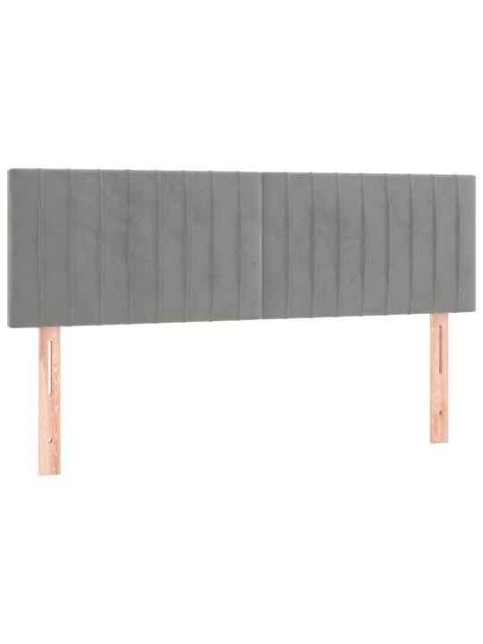 Čela postele 2 ks světle šedá 72 x 5 x 78/88 cm samet