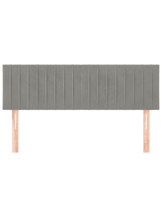 Čela postele 2 ks světle šedá 72 x 5 x 78/88 cm samet