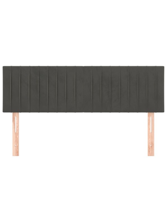 Čela postele 2 ks tmavě šedá 72 x 5 x 78/88 cm samet