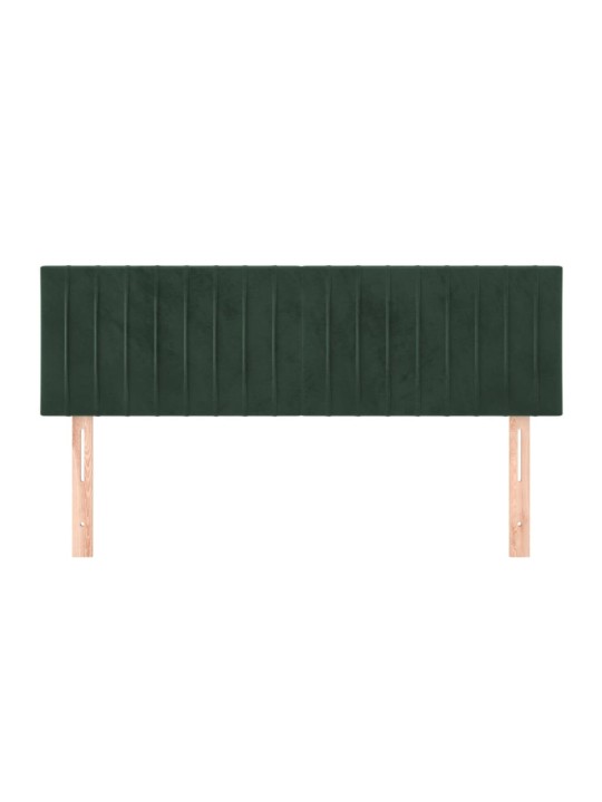 Čela postele 2 ks tmavě zelená 72 x 5 x 78/88 cm samet