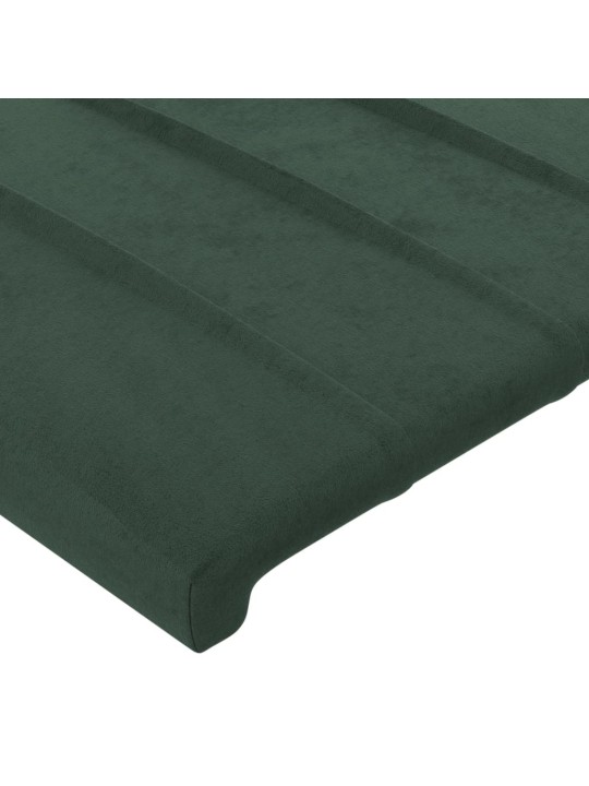 Čela postele 2 ks tmavě zelená 72 x 5 x 78/88 cm samet