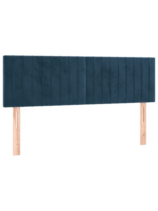 Čela postele 2 ks tmavě modrá 72 x 5 x 78/88 cm samet