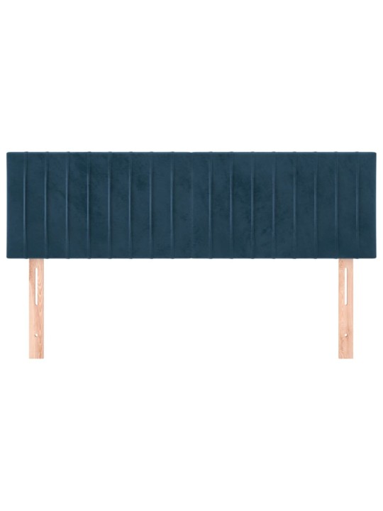 Čela postele 2 ks tmavě modrá 72 x 5 x 78/88 cm samet